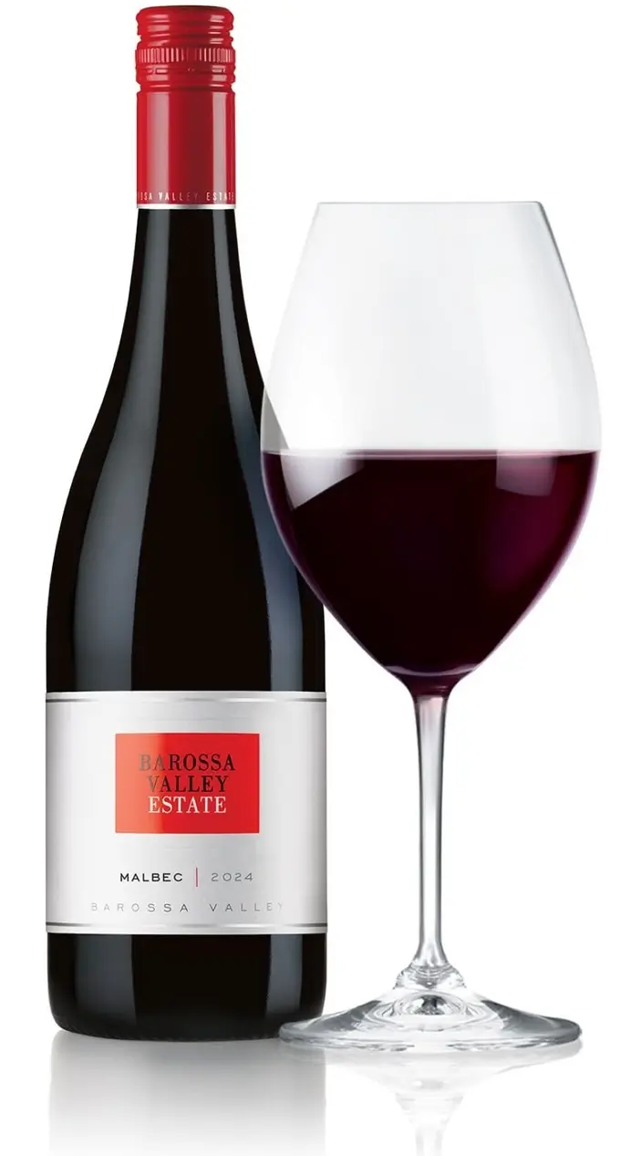 BE Malbec 2024 Bottle w Glass Pack Shot